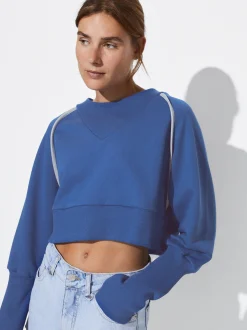 PARFOIS Umhängetaschen|Handtaschen>Online Exclusive - Cropped-Sweatshirt Aus Baumwolle Blau