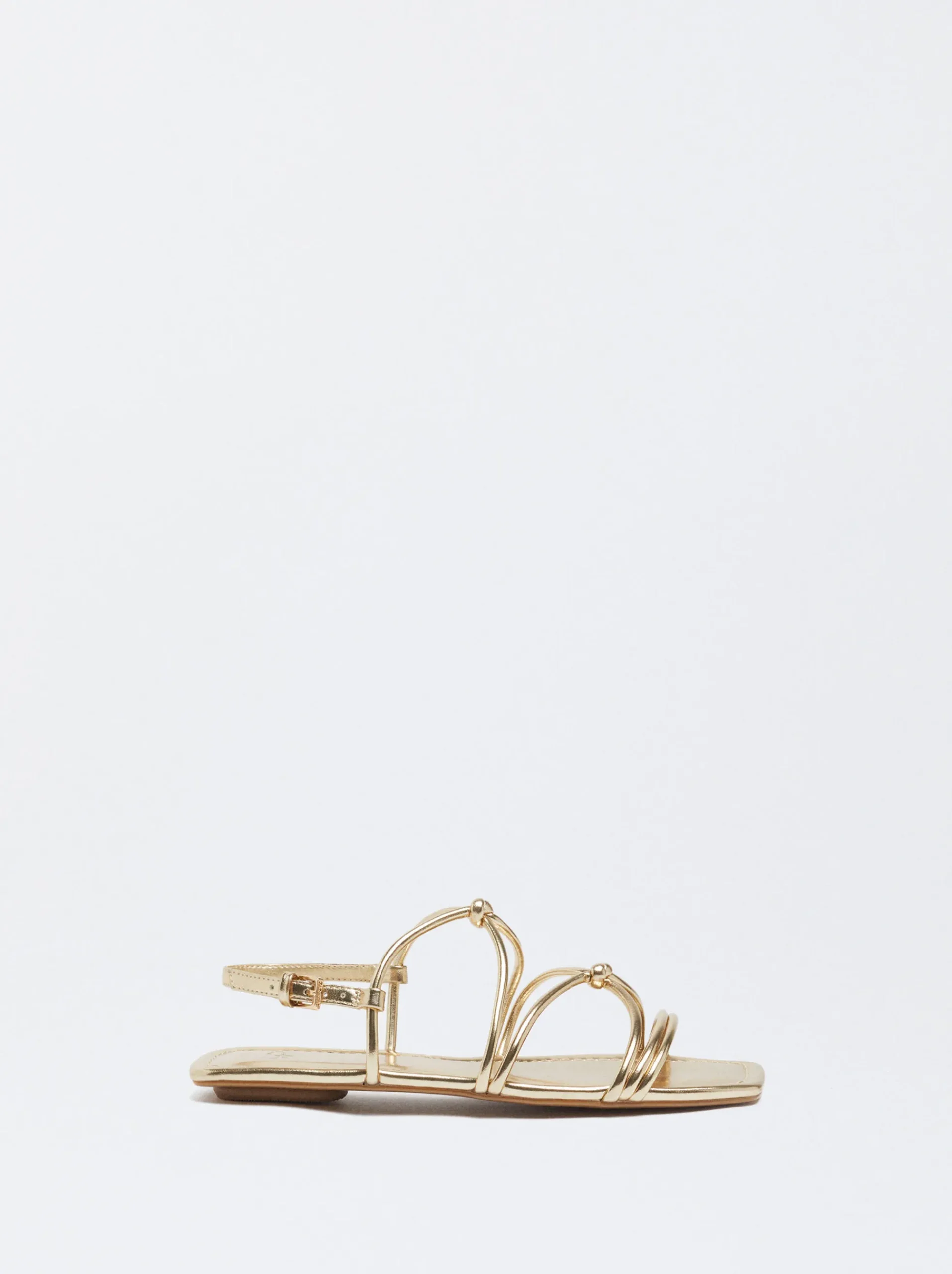 PARFOIS Raffinierter Modeschmuck|Lange Ohrringe>Online Exclusive - Flache Sandalen Mit Zierknoten Golden