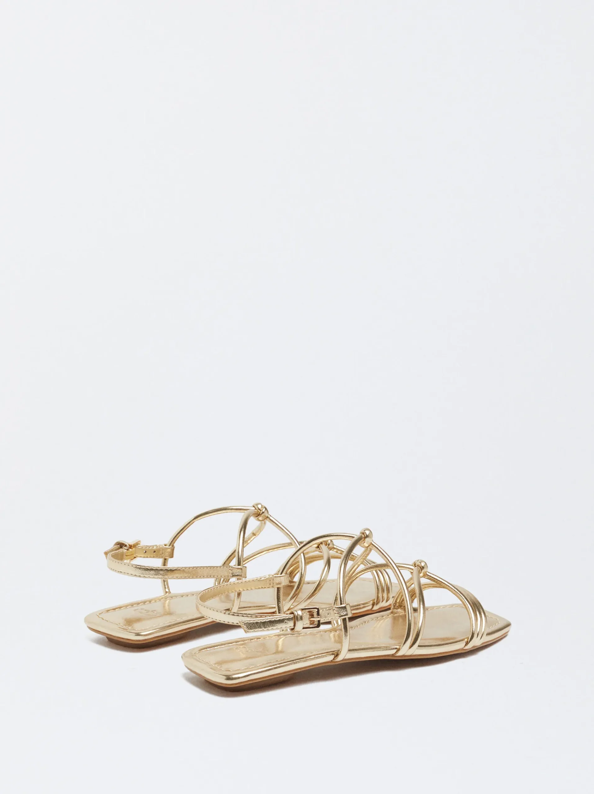 PARFOIS Raffinierter Modeschmuck|Lange Ohrringe>Online Exclusive - Flache Sandalen Mit Zierknoten Golden
