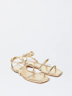 PARFOIS Raffinierter Modeschmuck|Lange Ohrringe>Online Exclusive - Flache Sandalen Golden