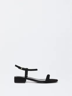 PARFOIS Raffinierter Modeschmuck|Kurze Halsketten>Online Exclusive - Flache Riemensandalen Schwarz
