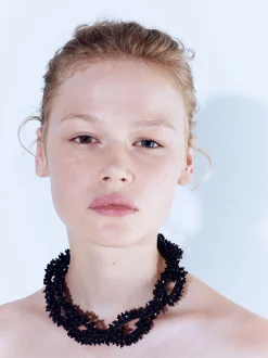 PARFOIS Kurze Ohrringe|Hoop-Ohrringe>Online Exclusive - Geflochtene Halskette Mit Kristallen Schwarz