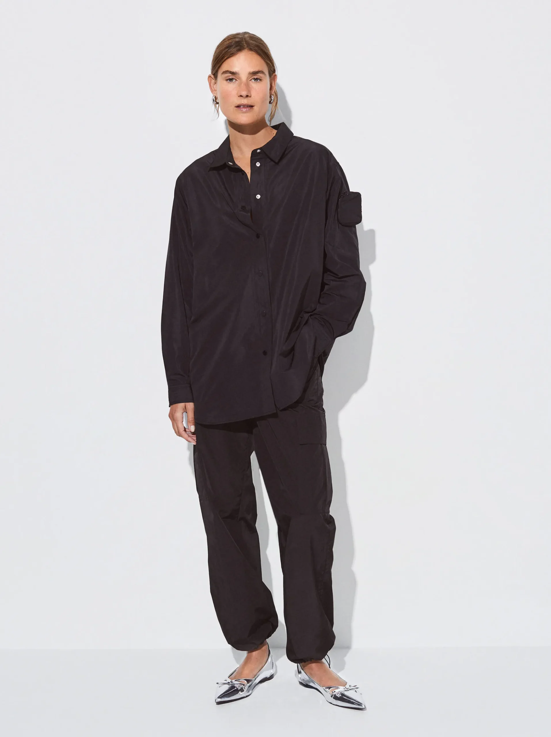 PARFOIS Basics|Strick>Online Exclusive - Hemd Aus Nylon Mit Tasche Schwarz