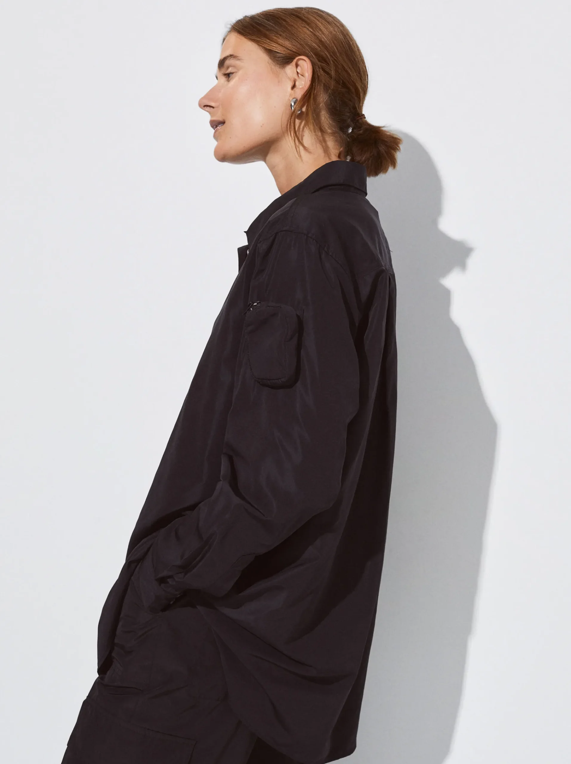 PARFOIS Basics|Strick>Online Exclusive - Hemd Aus Nylon Mit Tasche Schwarz