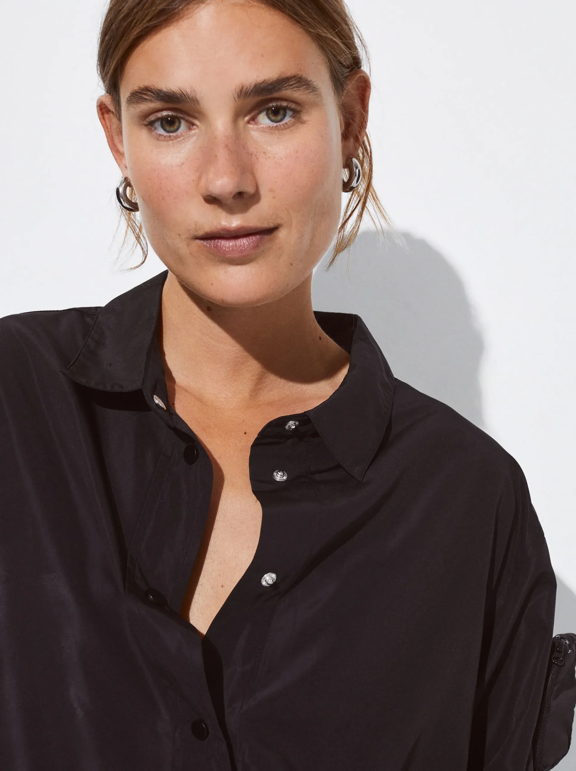 PARFOIS Basics|Strick>Online Exclusive - Hemd Aus Nylon Mit Tasche Schwarz