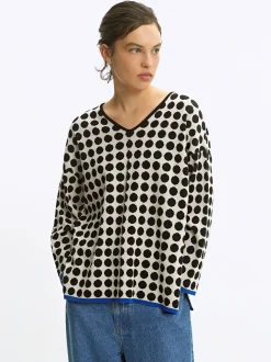 PARFOIS Kleider>Online Exclusive - Jacquard-Pullover Mit V-Ausschnitt Schwarz