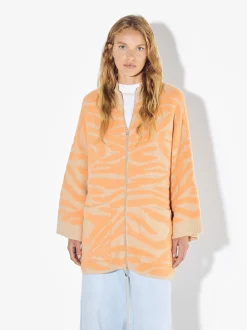 PARFOIS Tops und Shirts>Online Exclusive - Jacquard-Strickjacke Orange