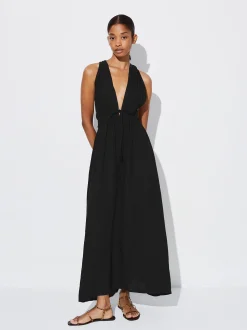 PARFOIS Basics|Strick>Online Exclusive - Kleid Mit Leinen Schwarz