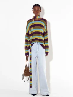 PARFOIS Hosen>Online Exclusive - Kunstpelzpullover Mit Streifen Mehrfarbig