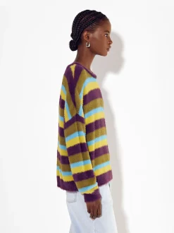 PARFOIS Hosen>Online Exclusive - Kunstpelzpullover Mit Streifen Mehrfarbig