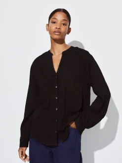 PARFOIS Basics|Strick>Online Exclusive - Langarm-Hemd Aus Baumwolle Schwarz