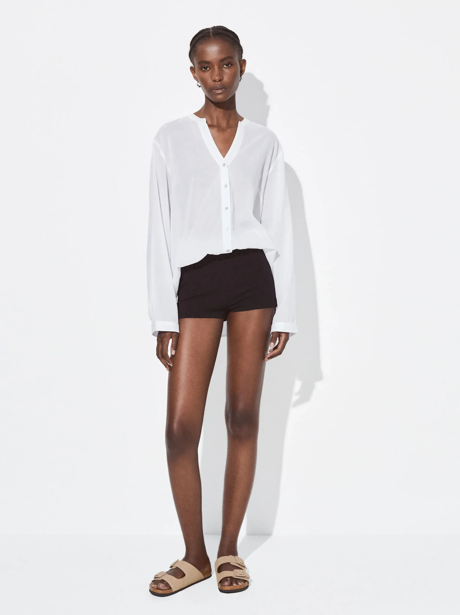 PARFOIS Basics|Strick>Online Exclusive - Langarm-Hemd Aus Baumwolle Weib