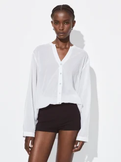 PARFOIS Basics|Strick>Online Exclusive - Langarm-Hemd Aus Baumwolle Weib