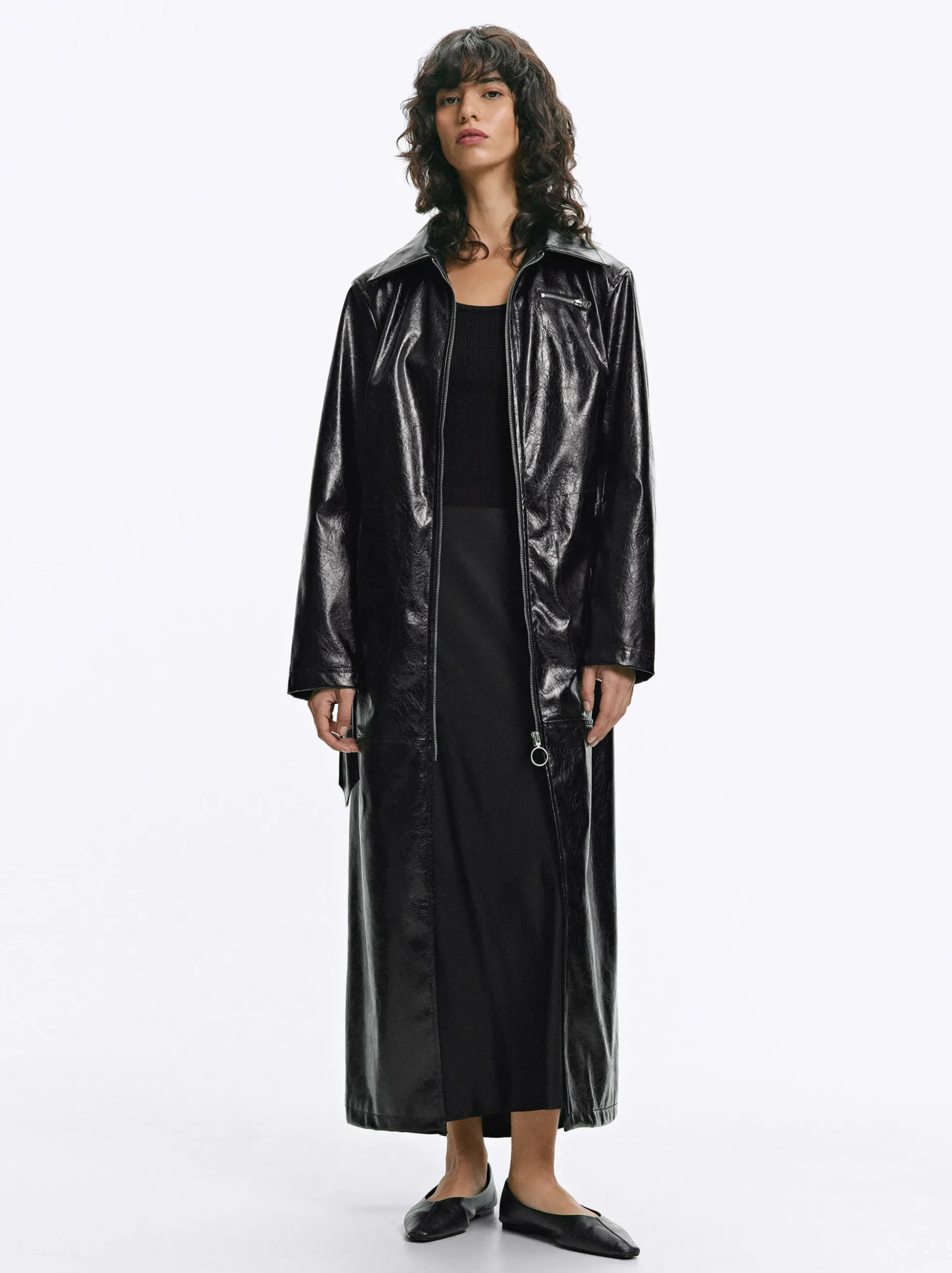 PARFOIS Strohsäcke>Online Exclusive - Langer Lackmantel Schwarz