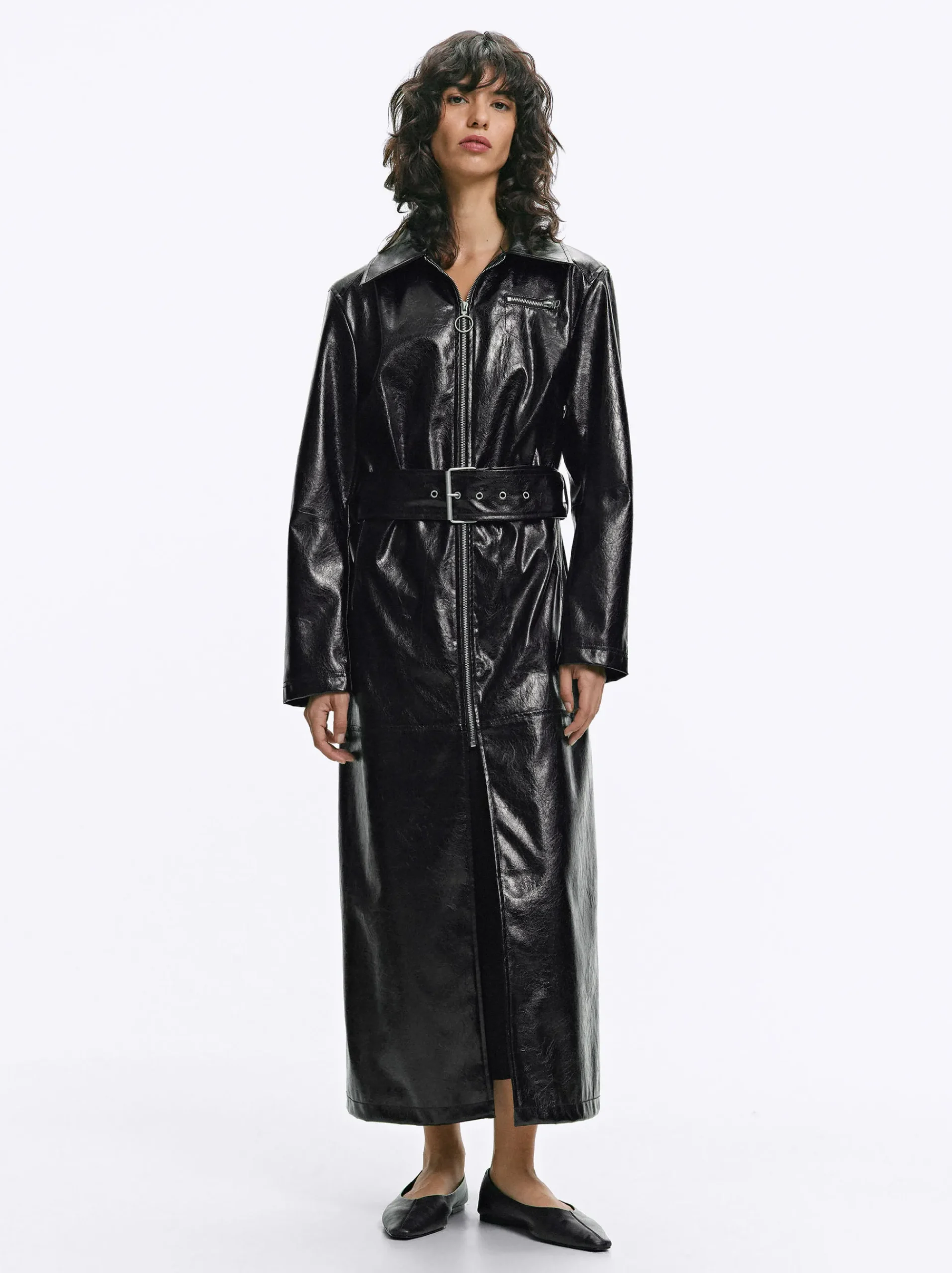 PARFOIS Strohsäcke>Online Exclusive - Langer Lackmantel Schwarz