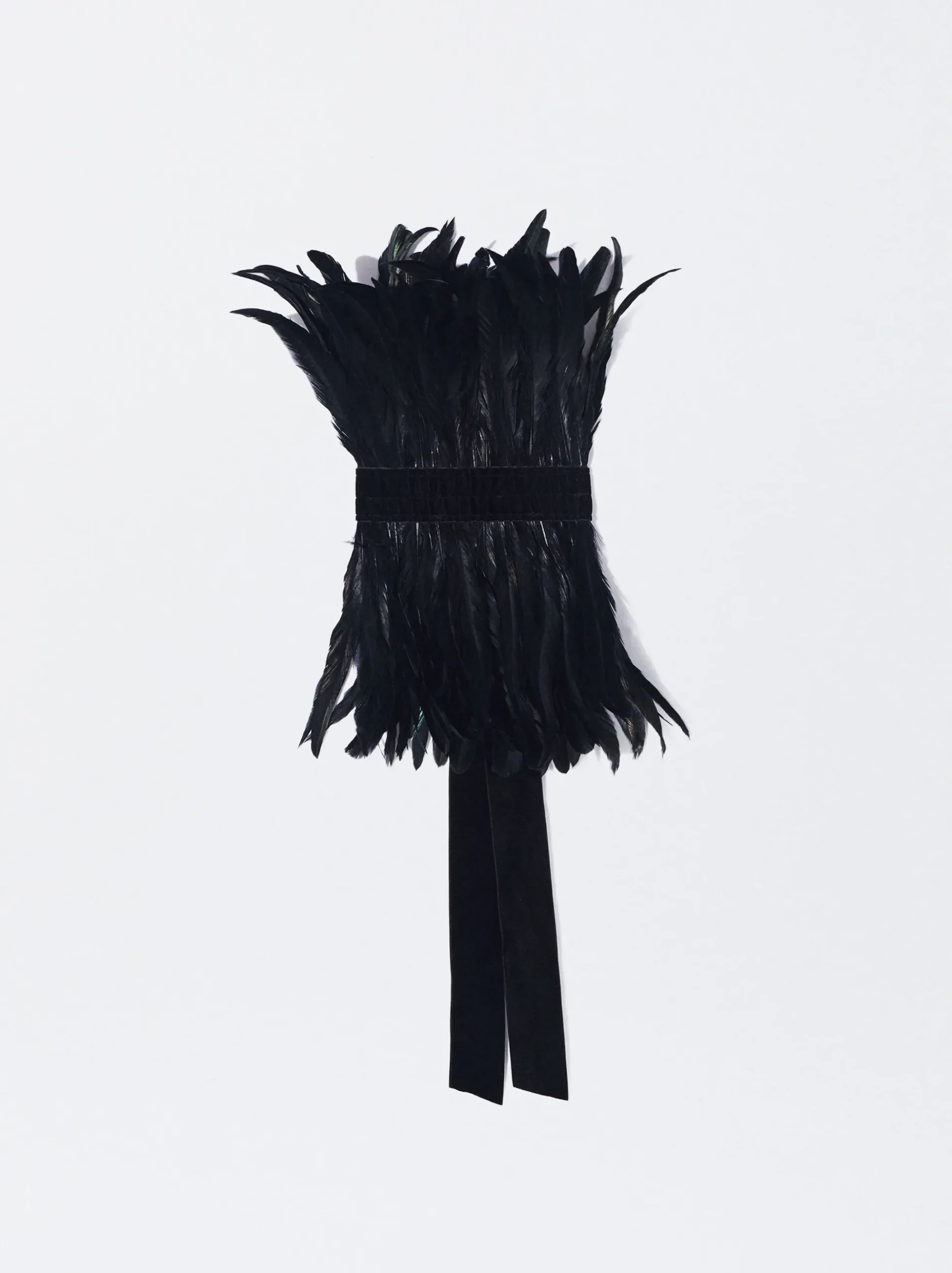 PARFOIS Set Ohrringen|Hoop-Ohrringe>Online Exclusive - Maxi-Halskette Mit Federn Schwarz