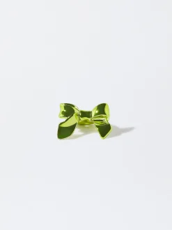 PARFOIS Basics|Strick>Online Exclusive - Metallischer Schleifenring Grün