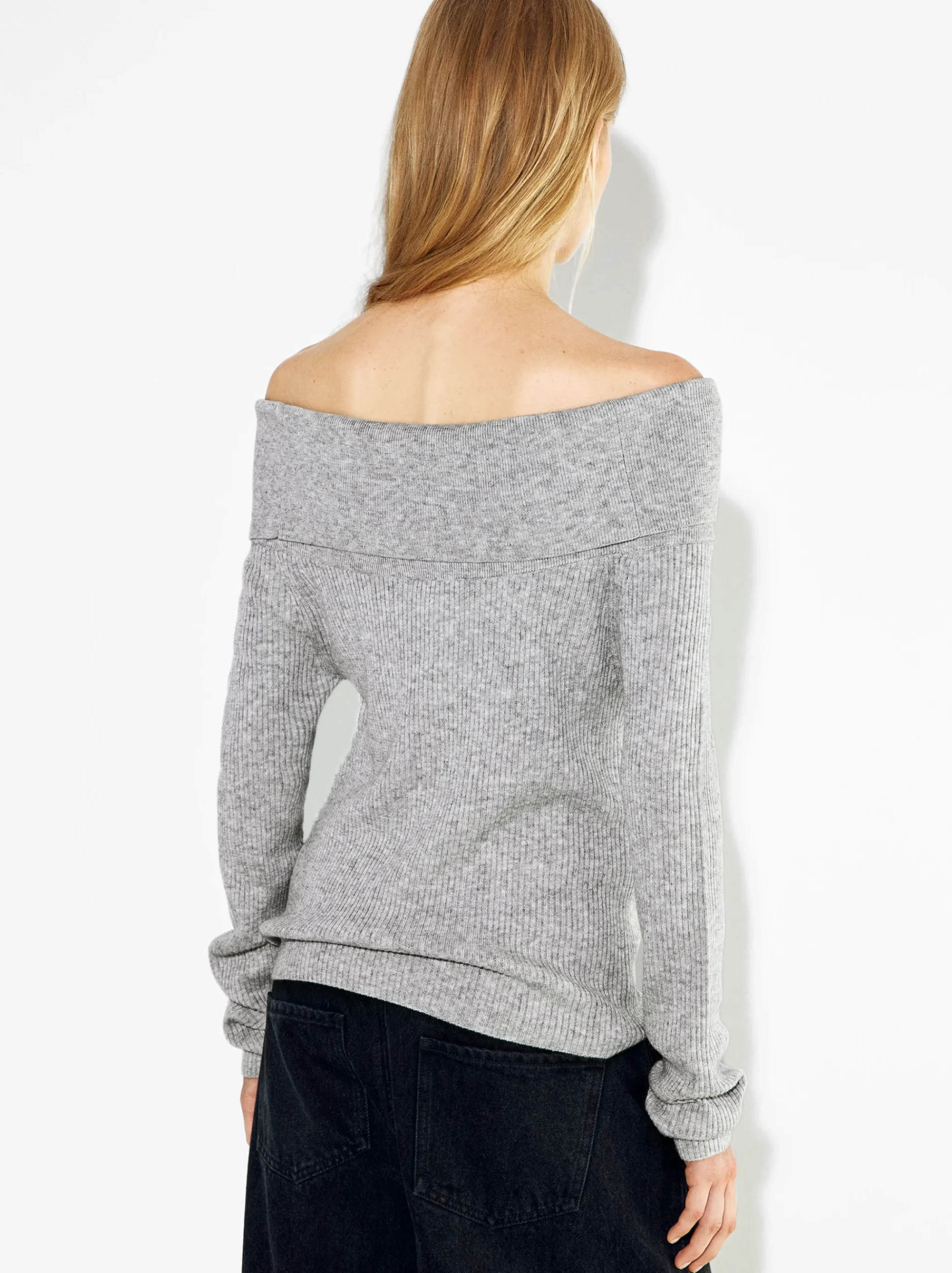 PARFOIS Hosen>Online Exclusive - Off-Shoulder-Pullover Grau