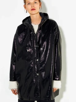 PARFOIS Raffinierter Modeschmuck|Kurze Ohrringe>Online Exclusive - Parka In Lackoptik Mit Kapuze Schwarz