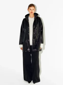 PARFOIS Raffinierter Modeschmuck|Kurze Ohrringe>Online Exclusive - Parka In Lackoptik Mit Kapuze Schwarz