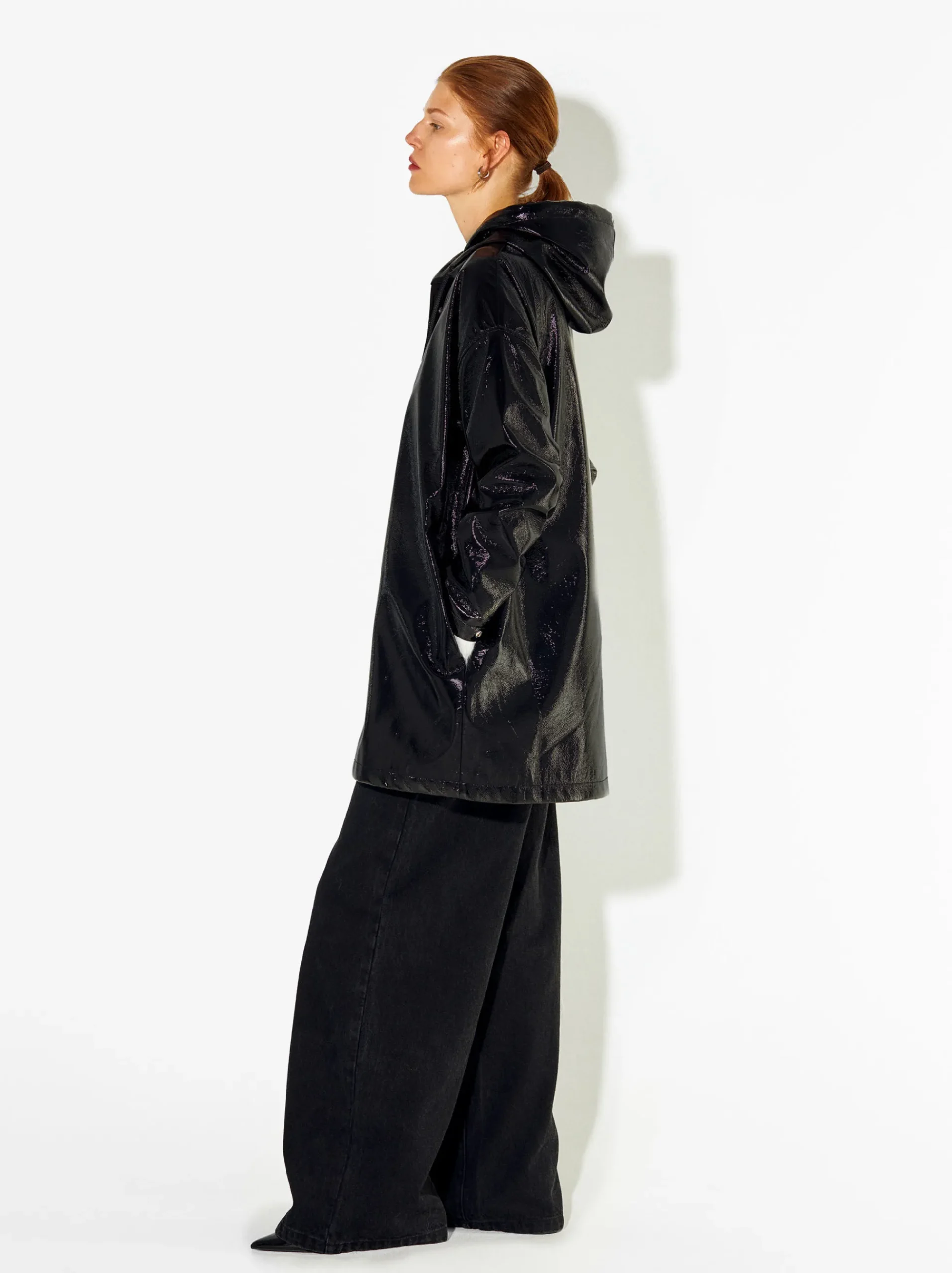 PARFOIS Raffinierter Modeschmuck|Kurze Ohrringe>Online Exclusive - Parka In Lackoptik Mit Kapuze Schwarz
