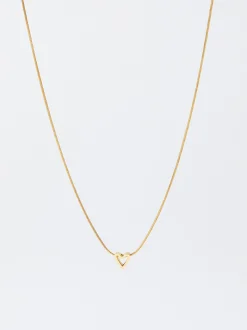 PARFOIS Basics|Kurze Ohrringe>Online Exclusive - Personalisierte Stahl-Halskette Mit Herz Golden