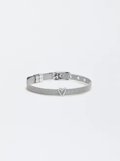 PARFOIS Ohrringe>Online Exclusive - Personalisierte Stahlarmband Mit Herz Silber