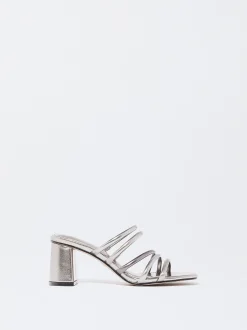 PARFOIS Raffinierter Modeschmuck|Kurze Halsketten>Online Exclusive - Sandalen Mit Absatz Und Metallic-Riemchen Schwarz