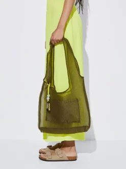 PARFOIS Ponchos und Kimonos>Online Exclusive - Schultertasche Aus Organza Khaki