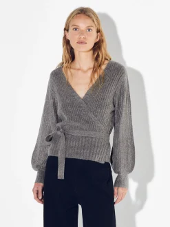 PARFOIS Tops und Shirts>Online Exclusive - Strickjacke Mit Schleife Grau