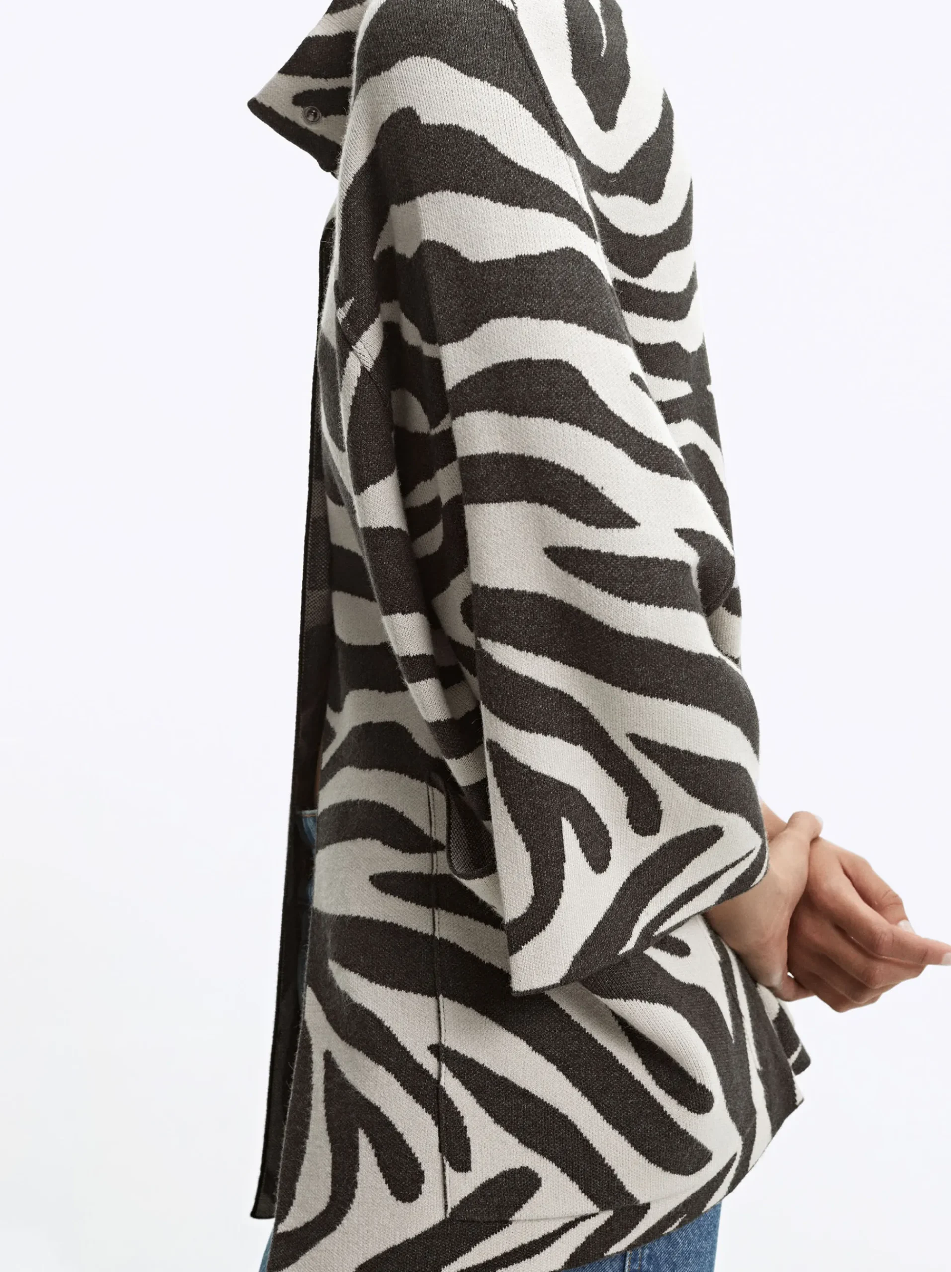 PARFOIS Kleider>Online Exclusive - Strickponcho Mit Kapuze Mehrfarbig