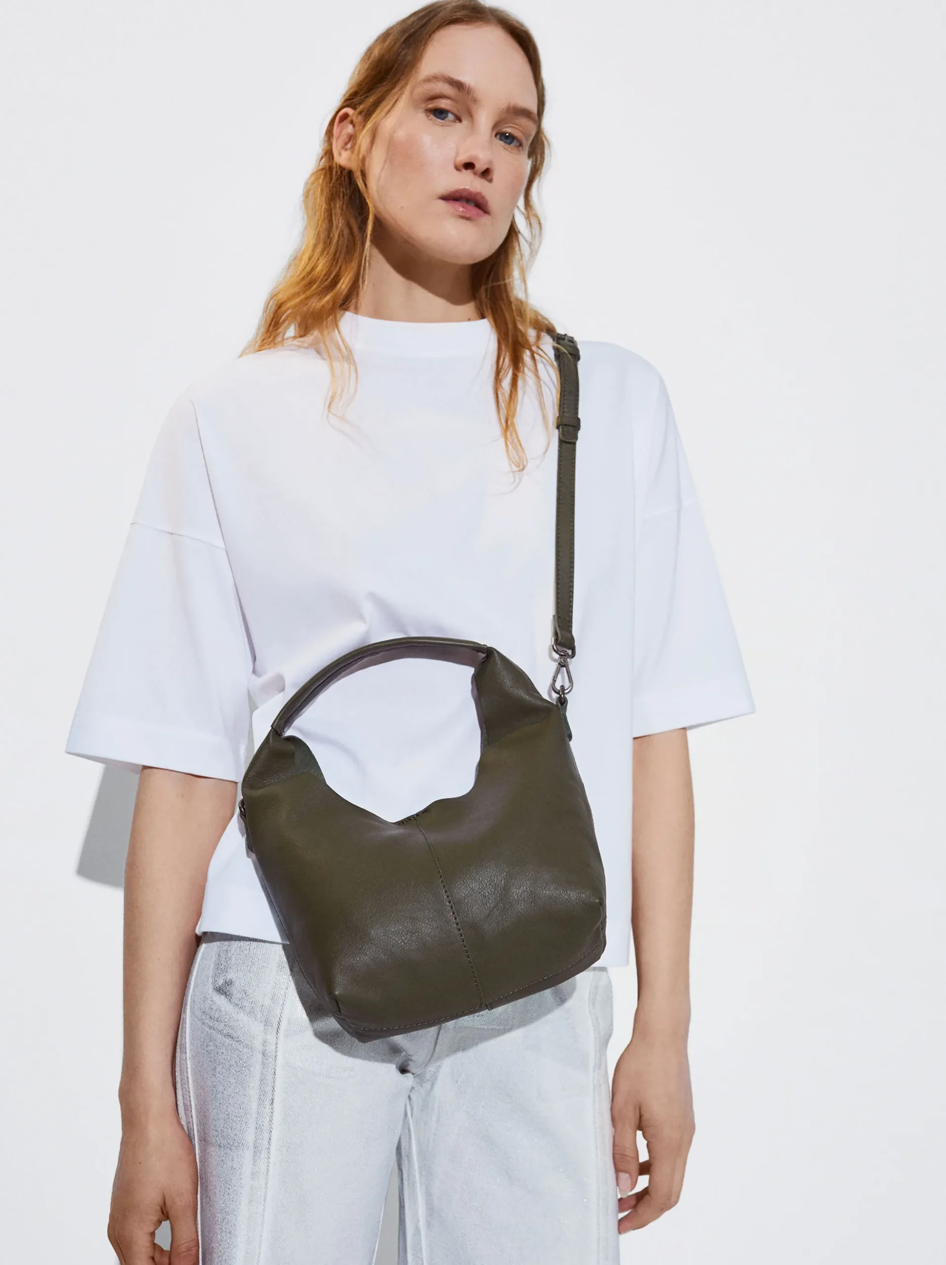 PARFOIS Schultertaschen>Online Exclusive - Umhängetasche Aus Leder Khaki