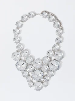 PARFOIS Set Ohrringen|Hoop-Ohrringe>Online Exclusive -Verstellbare Maxi-Glanz-Halskette Silber