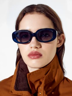 PARFOIS Klammer|Basics>Ovale Sonnenbrille Blau