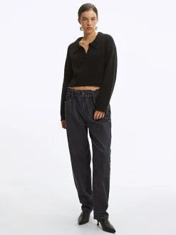 PARFOIS Strick|Pullover Und Jacke>Paperbag-Jeans Grau