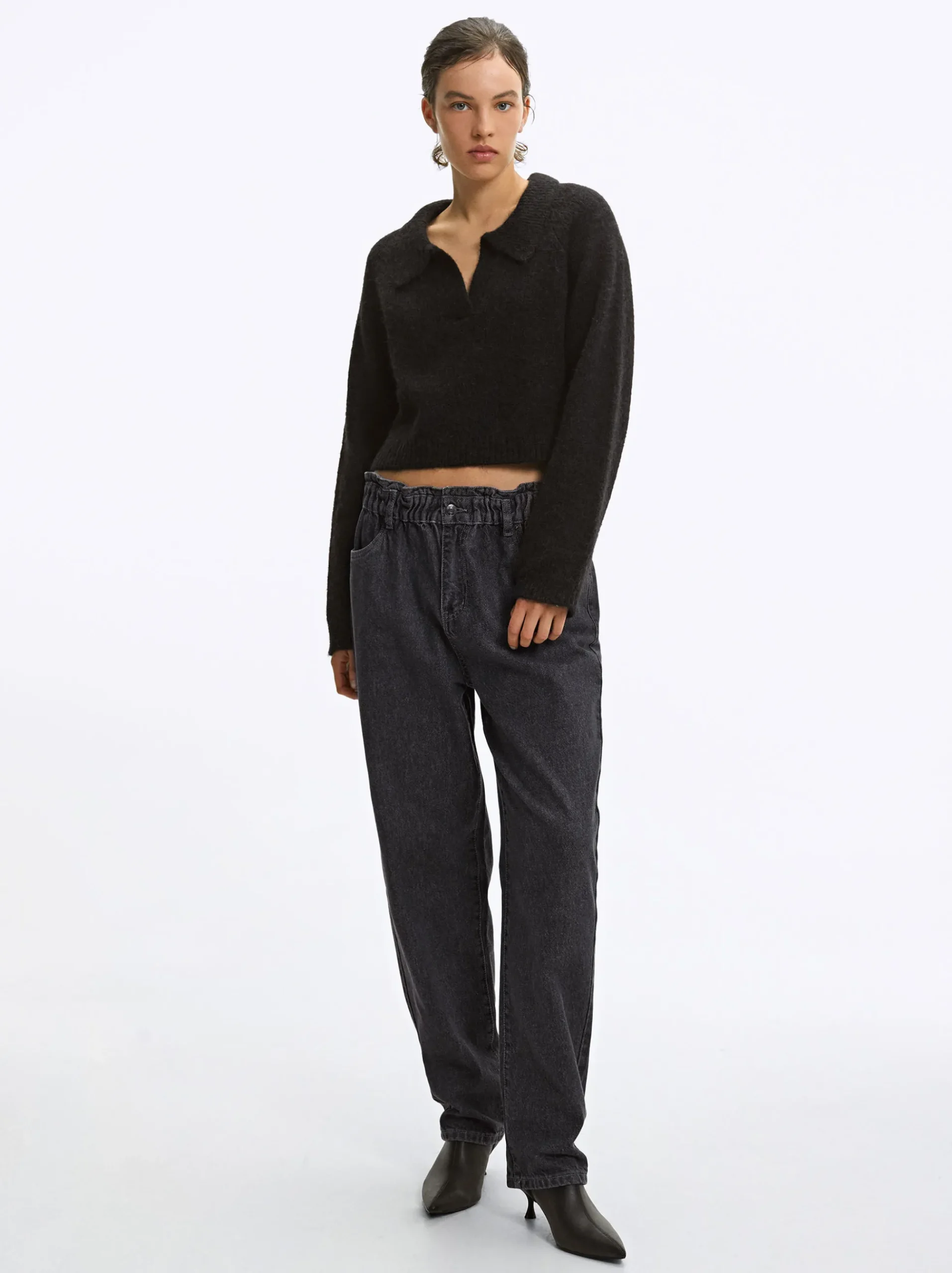 PARFOIS Strick|Pullover Und Jacke>Paperbag-Jeans Grau