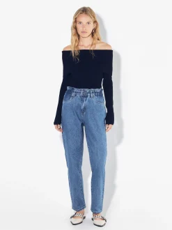 PARFOIS Strick|Tops und Shirts>Paperbag-Jeans Blau