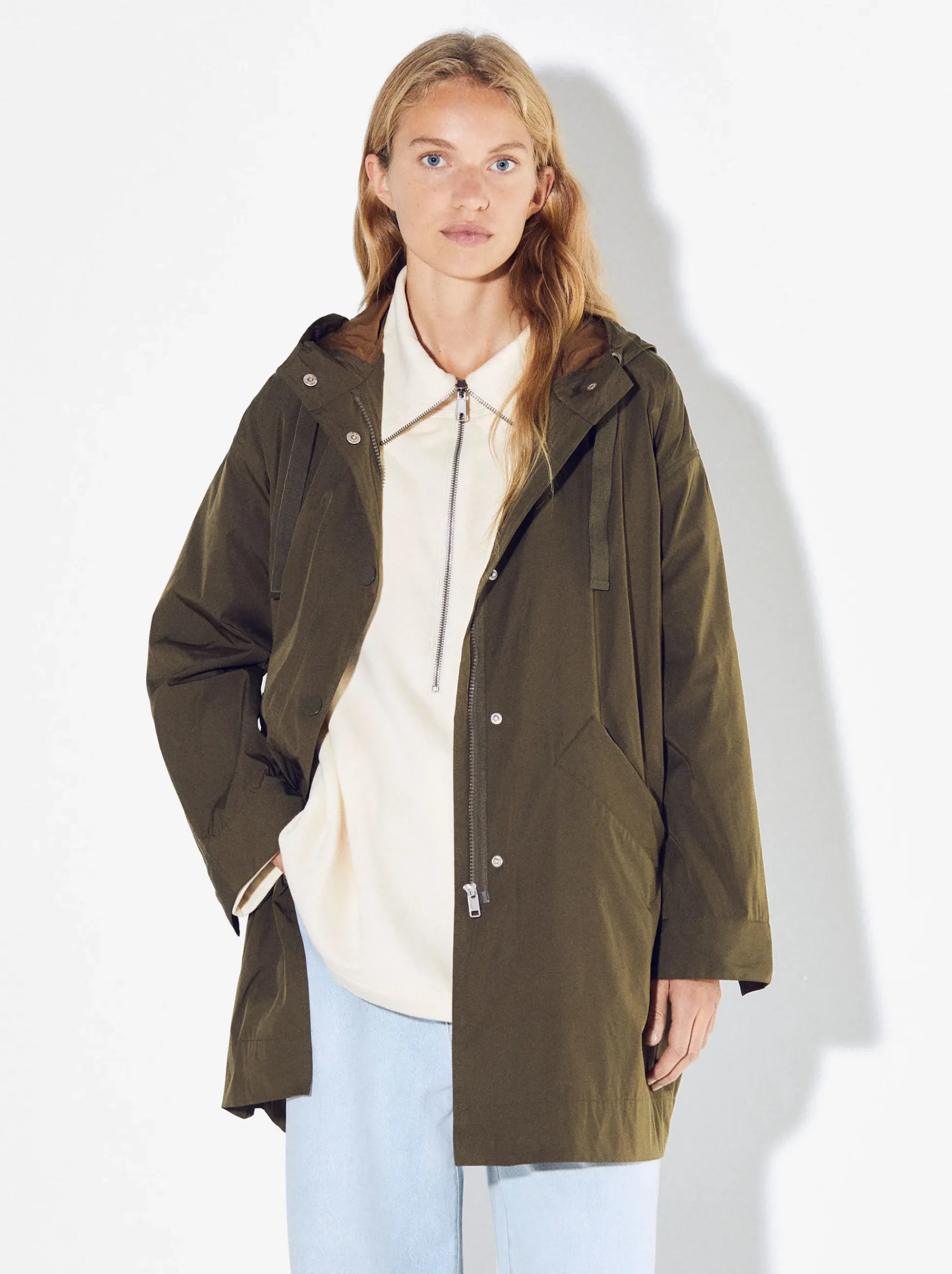 PARFOIS Raffinierter Modeschmuck|Kurze Ohrringe>Parka Mit Taschen Und Kapuzen Khaki