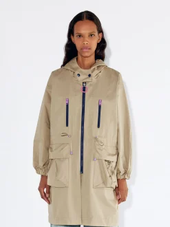 PARFOIS Raffinierter Modeschmuck|Kurze Ohrringe>Parka Mit Taschen Und Kapuzen Beige