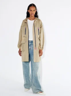 PARFOIS Raffinierter Modeschmuck|Kurze Ohrringe>Parka Mit Taschen Und Kapuzen Beige