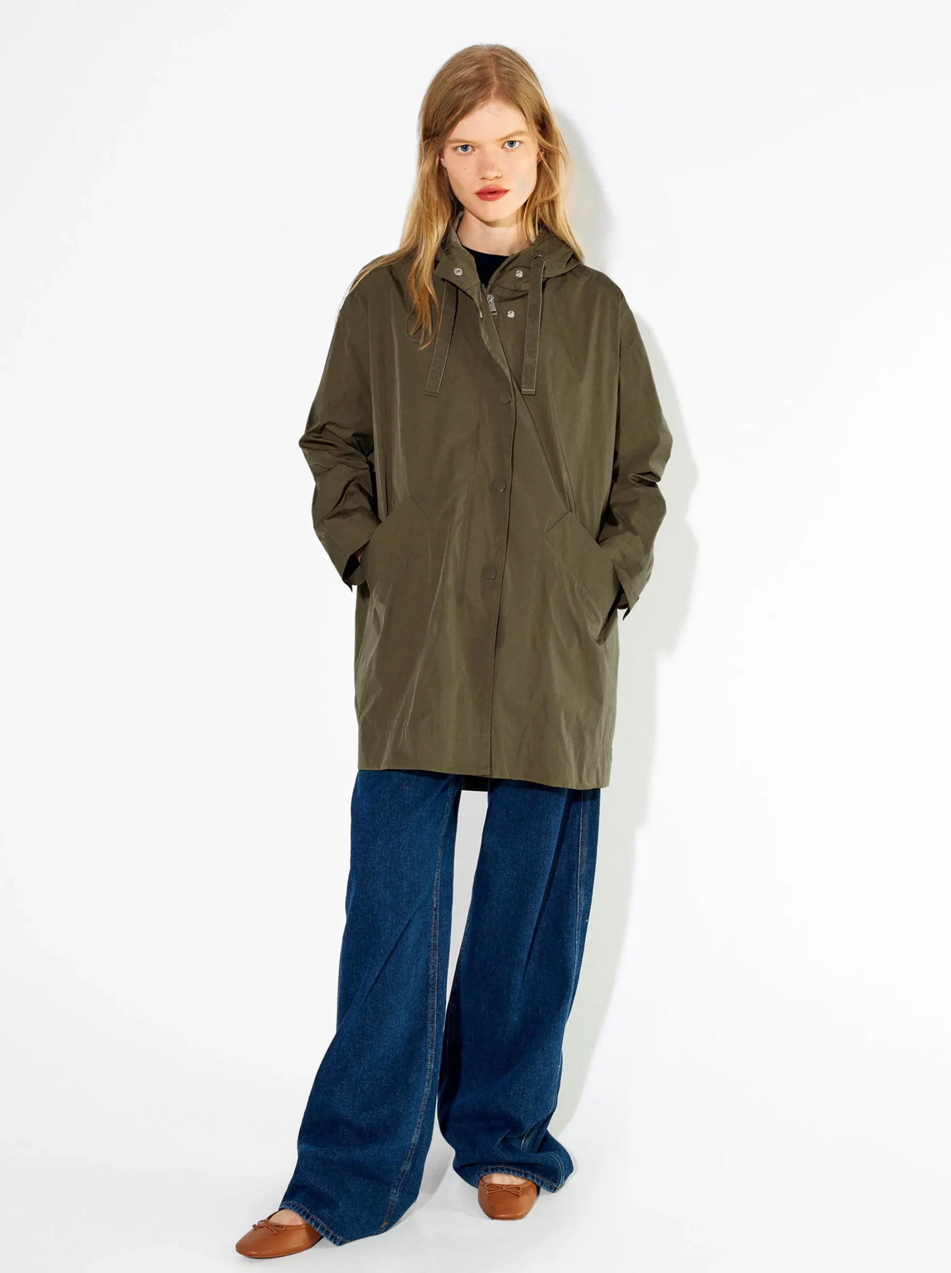 PARFOIS Raffinierter Modeschmuck|Lange Ohrringe>Parka Mit Taschen Und Kapuzen Khaki