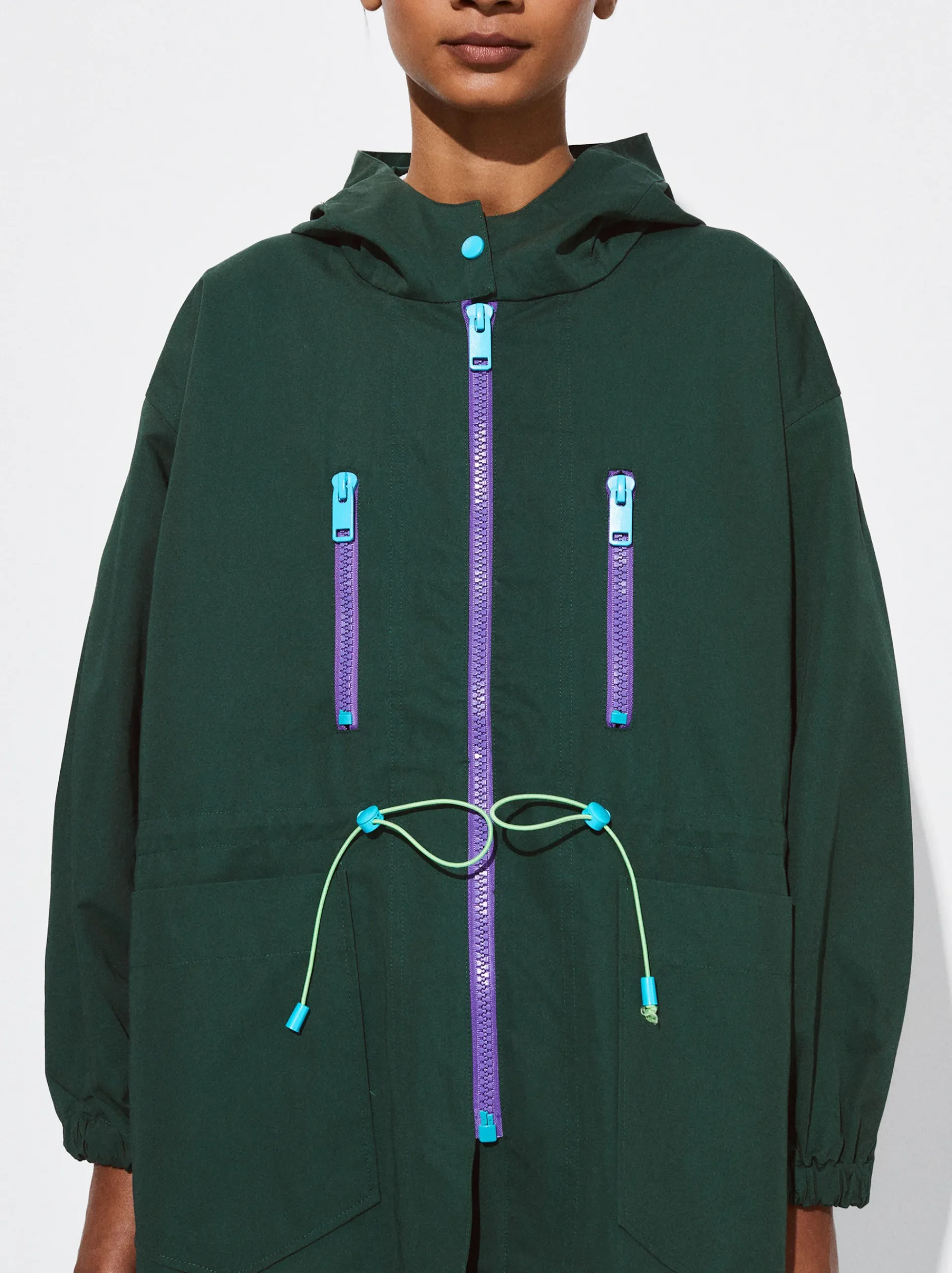 PARFOIS Raffinierter Modeschmuck|Kurze Ohrringe>Parka Mit Taschen Und Kapuzen Grün