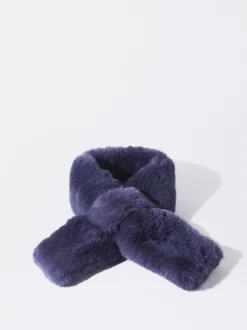 PARFOIS Printed>Pelzstola Marineblau