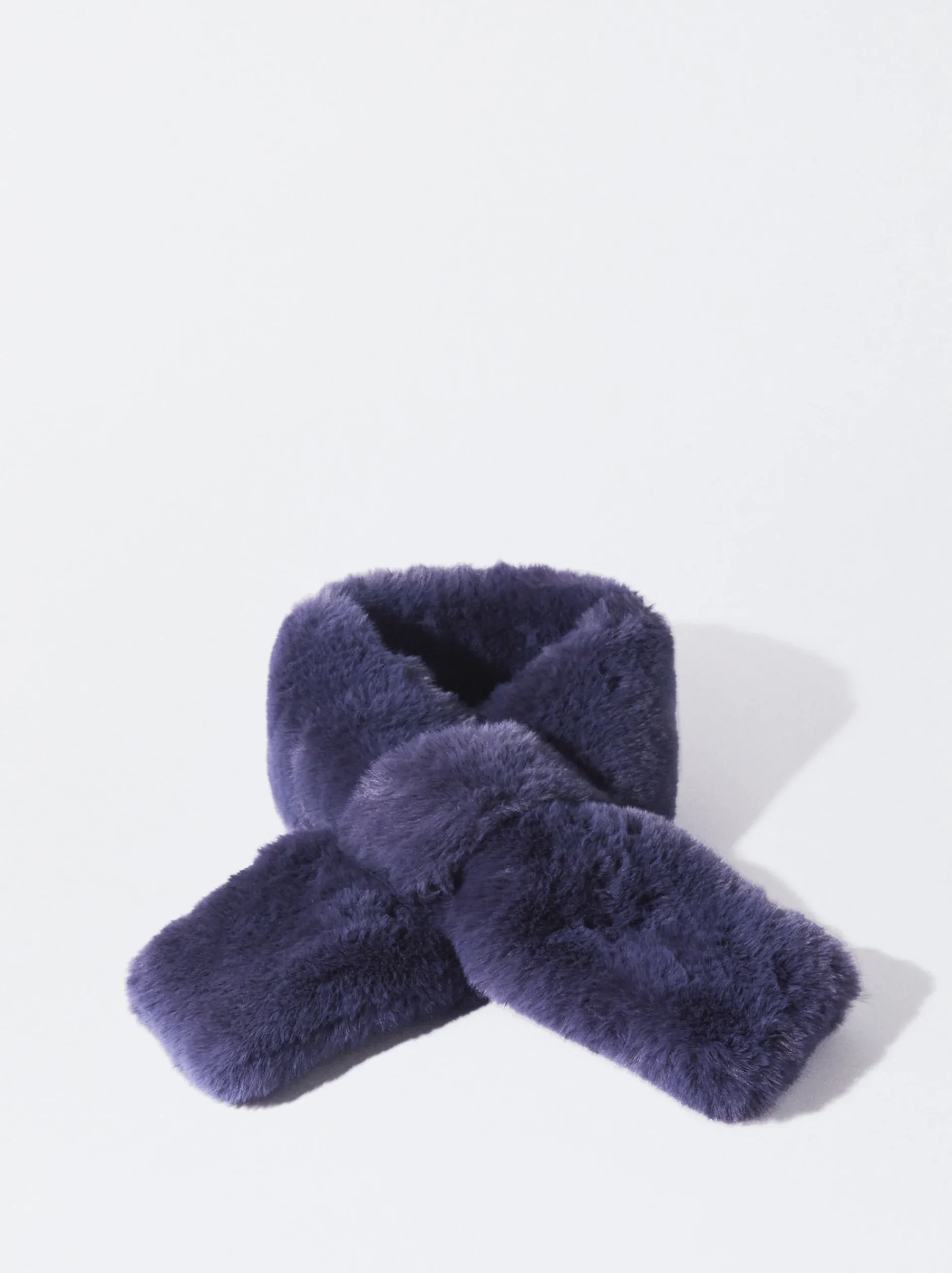 PARFOIS Printed>Pelzstola Marineblau