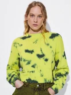 PARFOIS Tops und Shirts>Pullover Aus Baumwolle Mit Print Gr&uuml;n