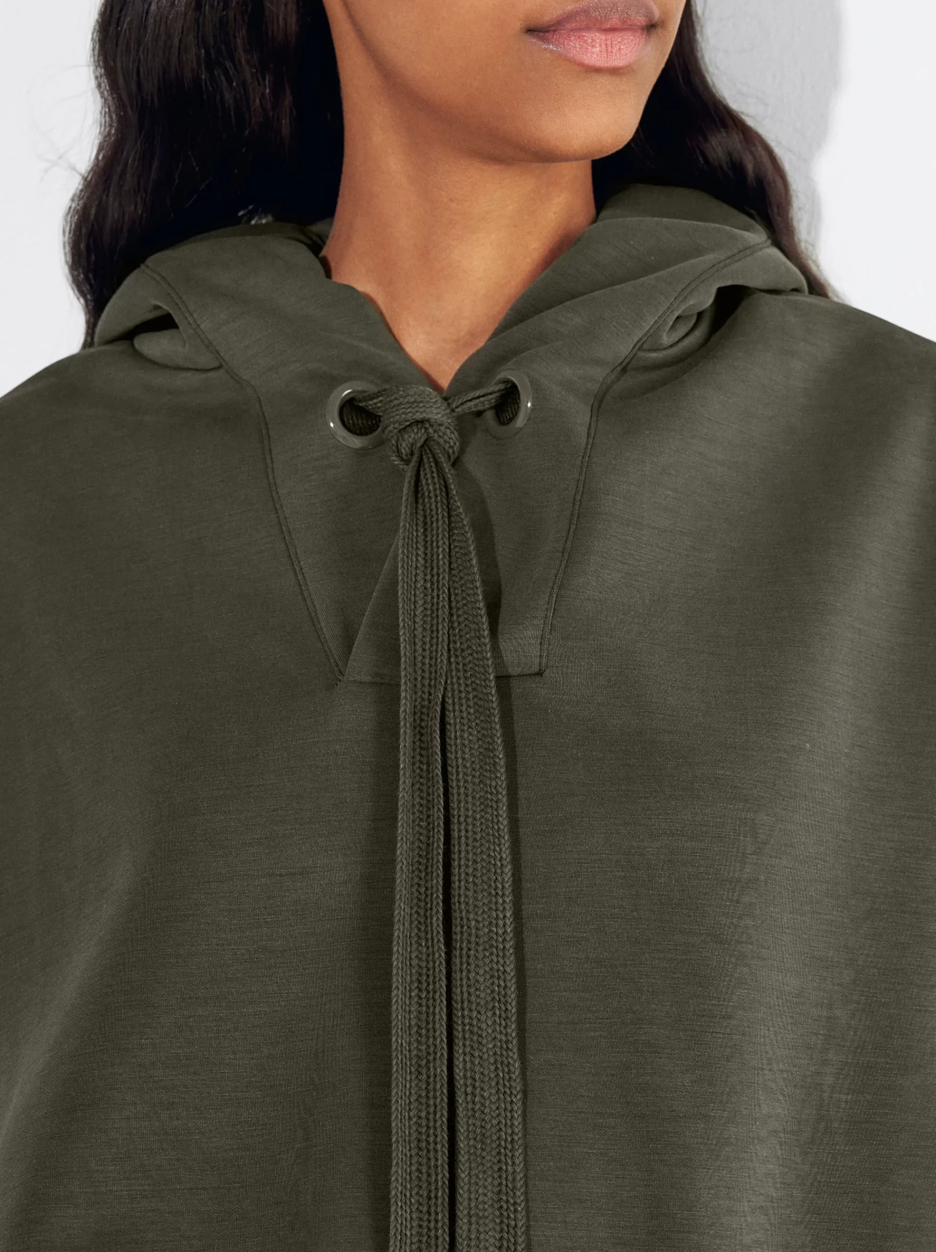 PARFOIS Lange Halsketten>Pullover Aus Modal Mit Kapuze Khaki