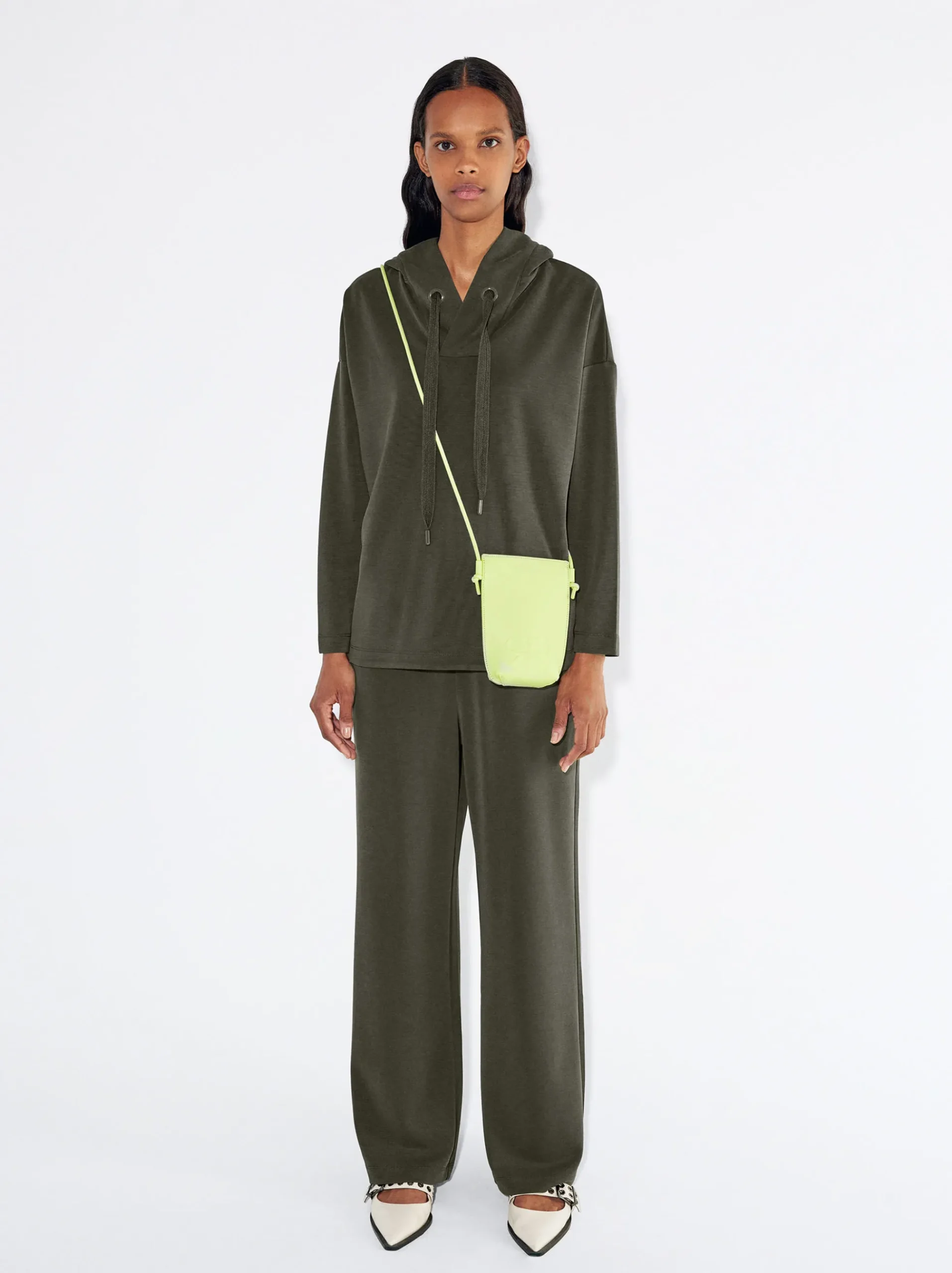 PARFOIS Lange Halsketten>Pullover Aus Modal Mit Kapuze Khaki