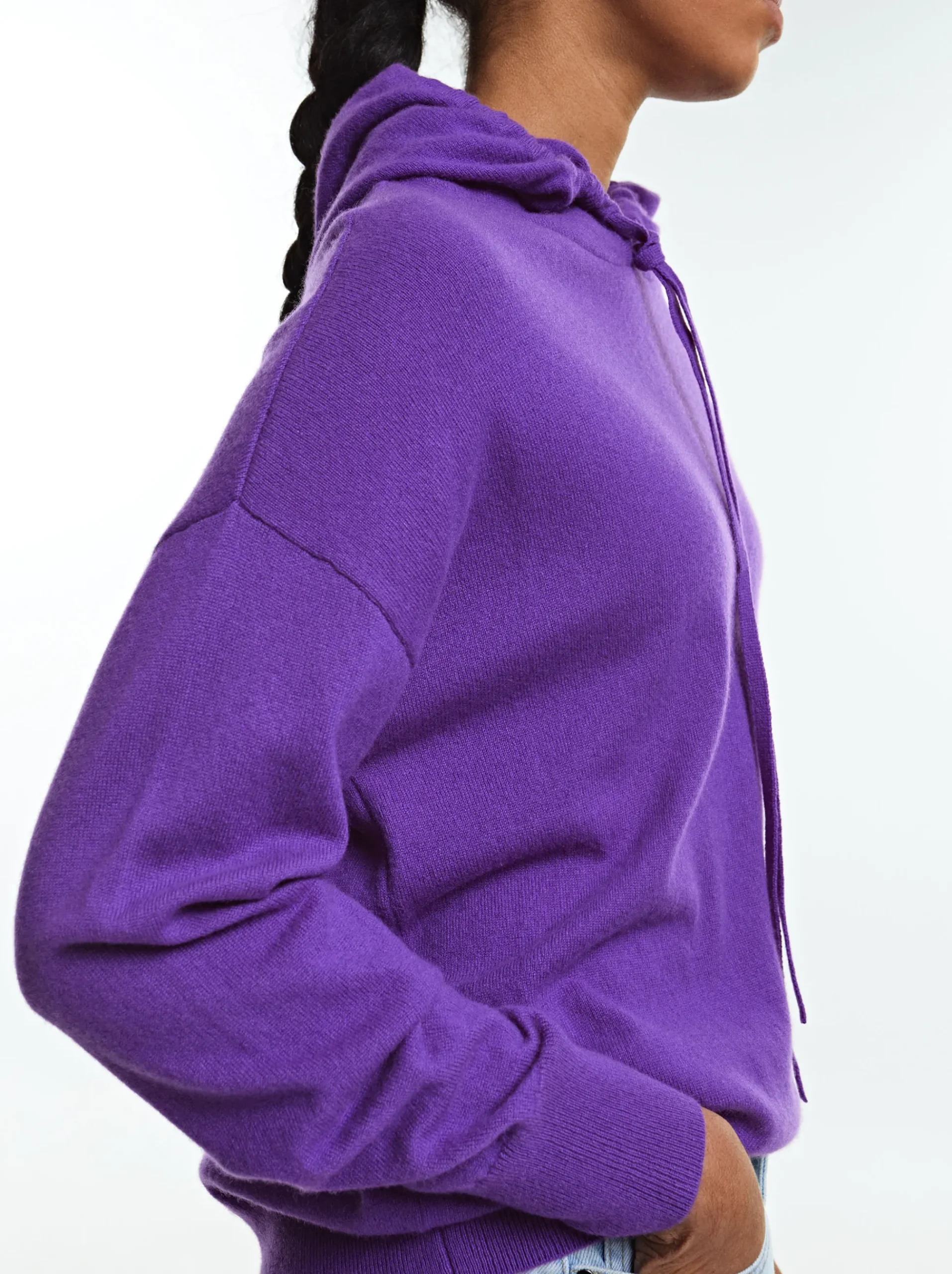 PARFOIS Lange Halsketten>Pullover Mit Kapuze 100% Kaschmir Violett