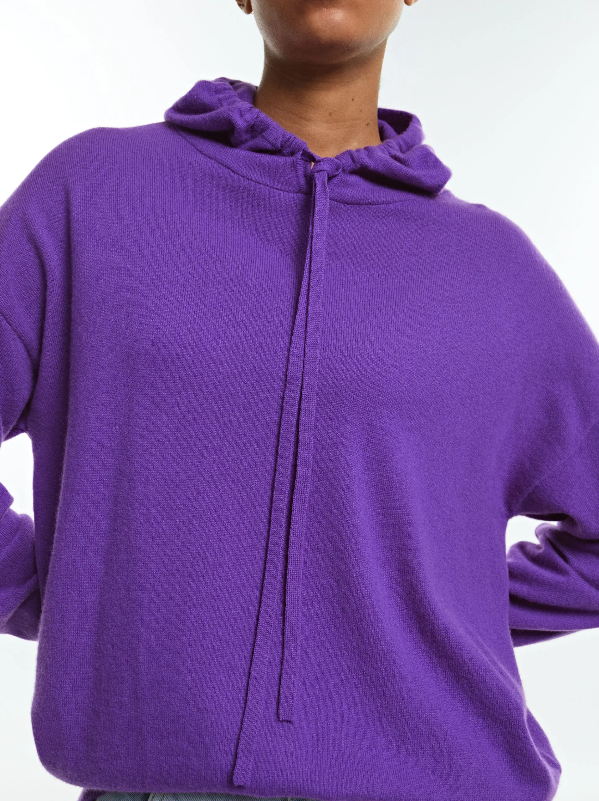 PARFOIS Lange Halsketten>Pullover Mit Kapuze 100% Kaschmir Violett