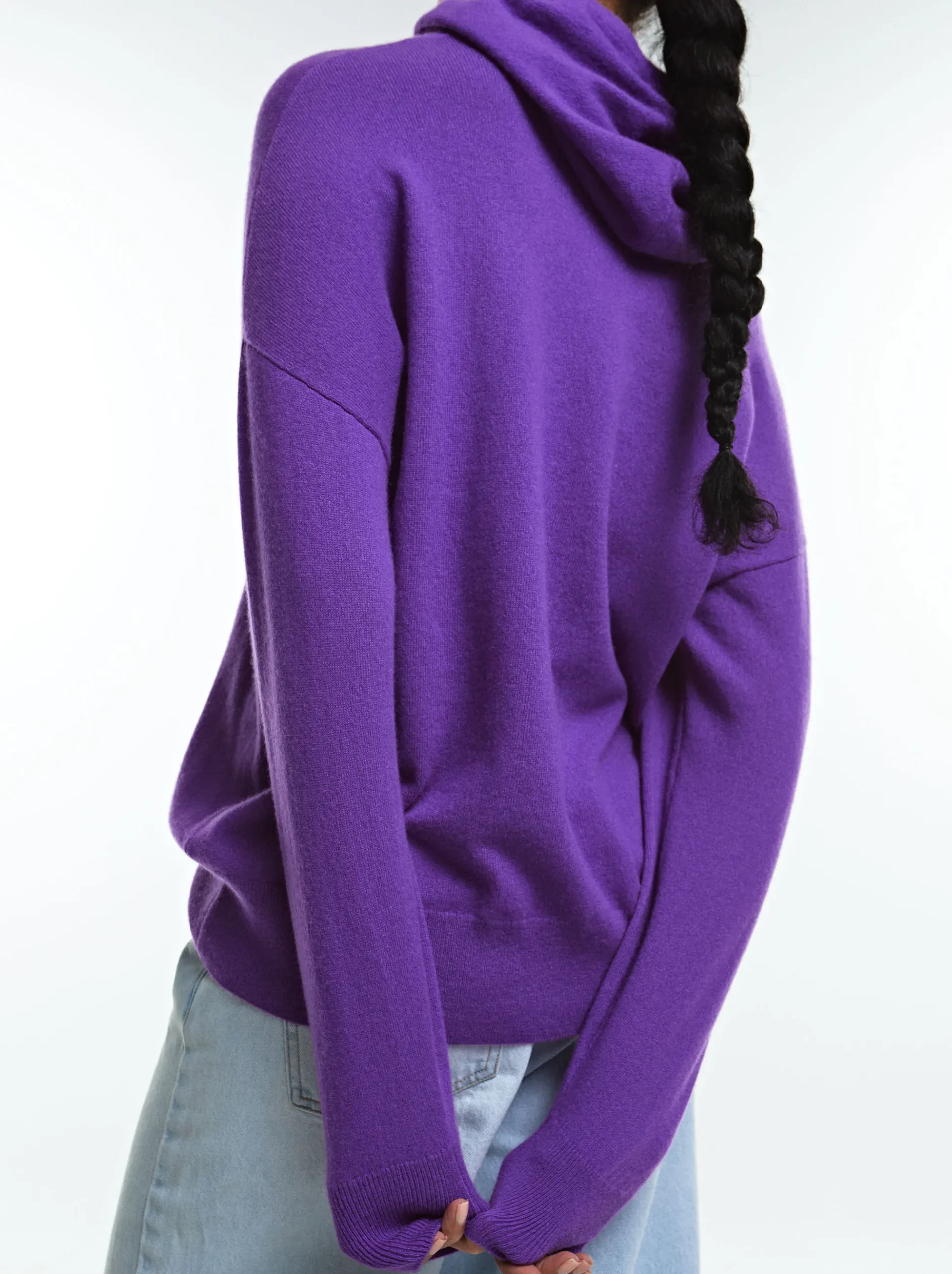 PARFOIS Lange Halsketten>Pullover Mit Kapuze 100% Kaschmir Violett